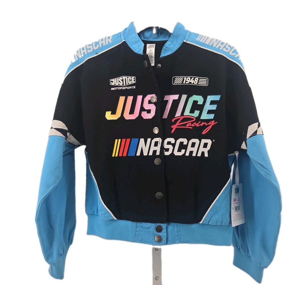 Girl Size 12/14 Justice NASCAR Racing Jacket NWT